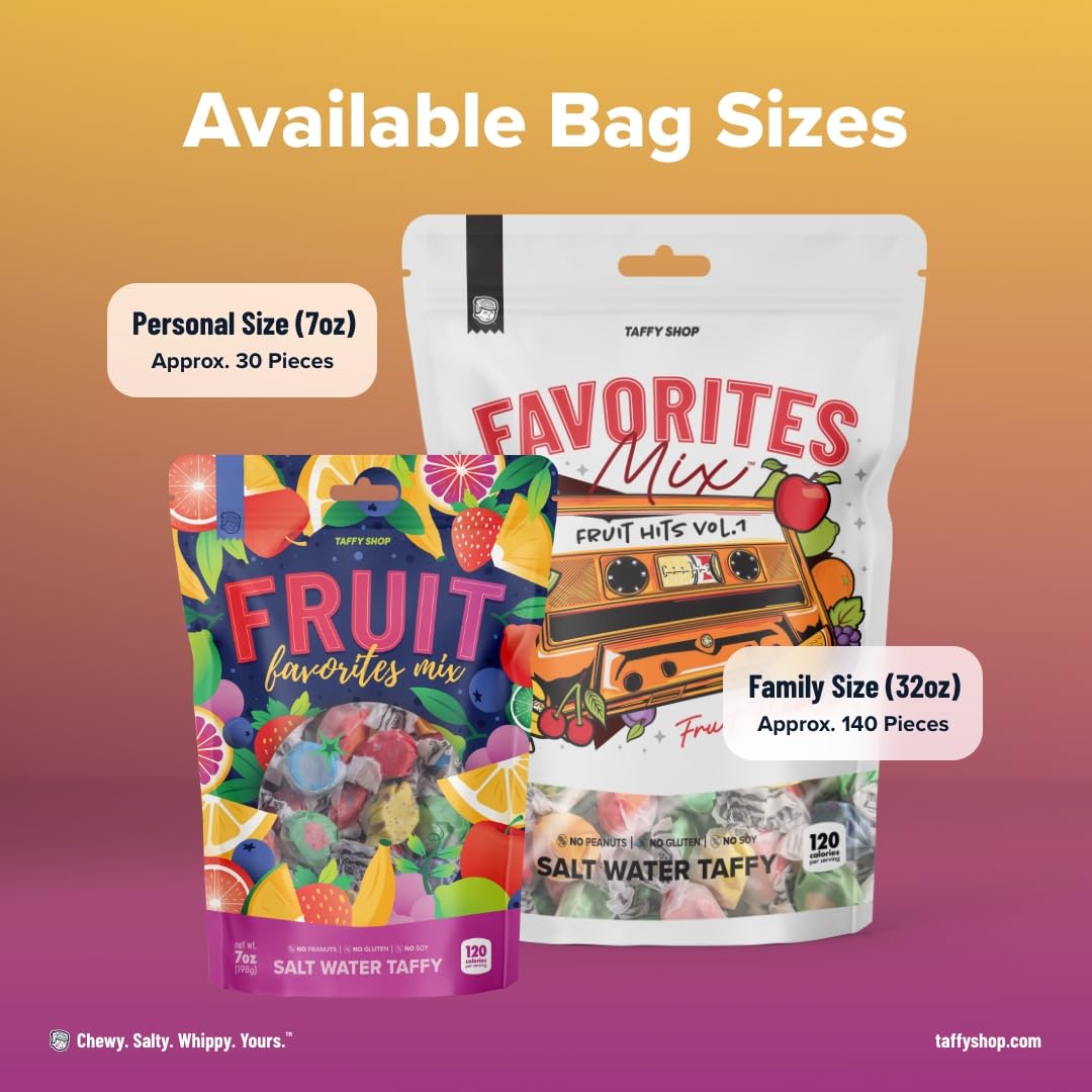 Taffy Shop Fruit Favorites holiday pack is perfect for parties and celebrations.
