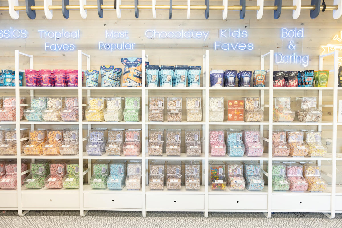 Taffy Shop travel snack compact pack fits on the go.