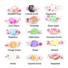 Taffy Town flavors closeup shows colorful varieties ideal for sharing