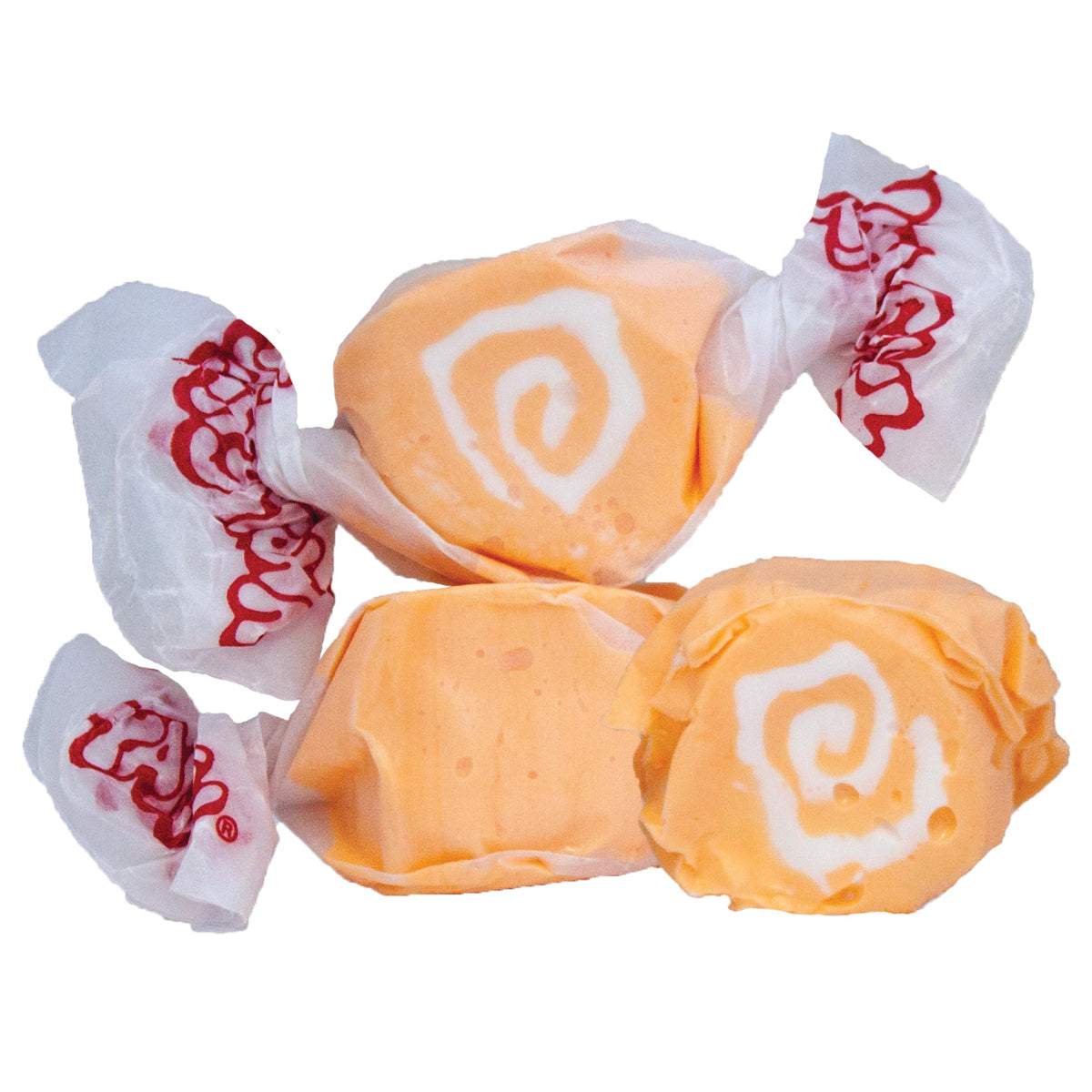 Taffy Town orange cream saltwater taffy box showcases premium packaging for gifting.