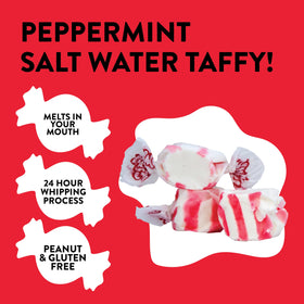 Gift-ready box of Taffy Town peppermint taffy for gifting.