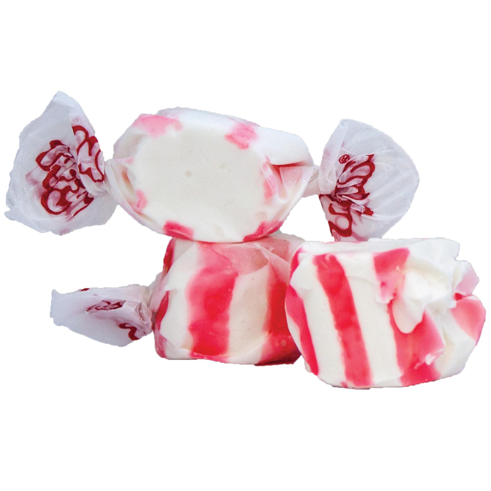 Taffy Town Peppermint saltwater taffy packaging for gifting and display.