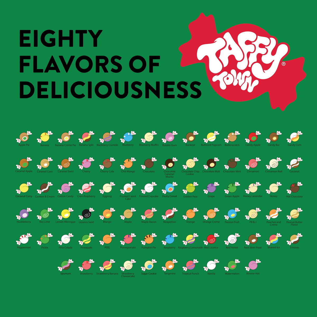 Taffy Town Watermelon saltwater taffy shown in a nut- and gluten-free context