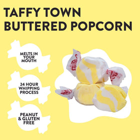 Close-up of whipped meringue texture on Taffy Town taffy for melt-in-your-mouth indulgence.