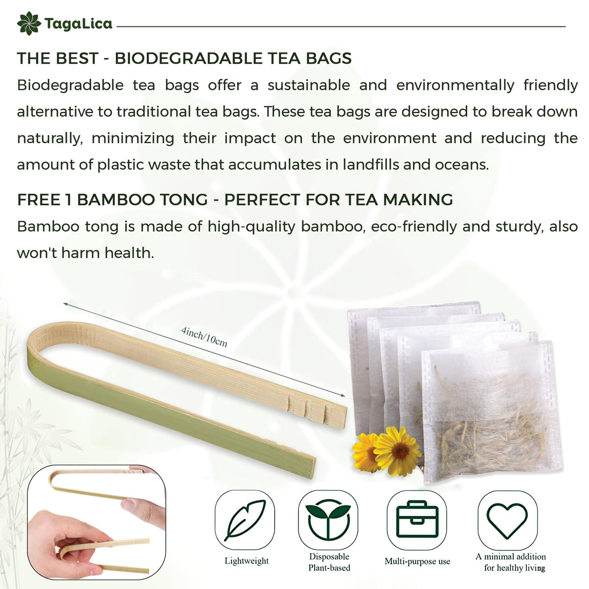 Eco-conscious packaging, vegan and gluten-free TagalicaTa tea.