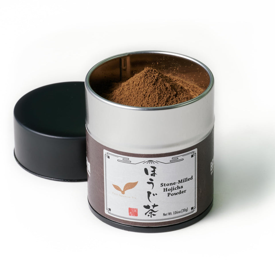 Tagashira Chaho Hojicha Powder bottle ready for smooth latte blends.
