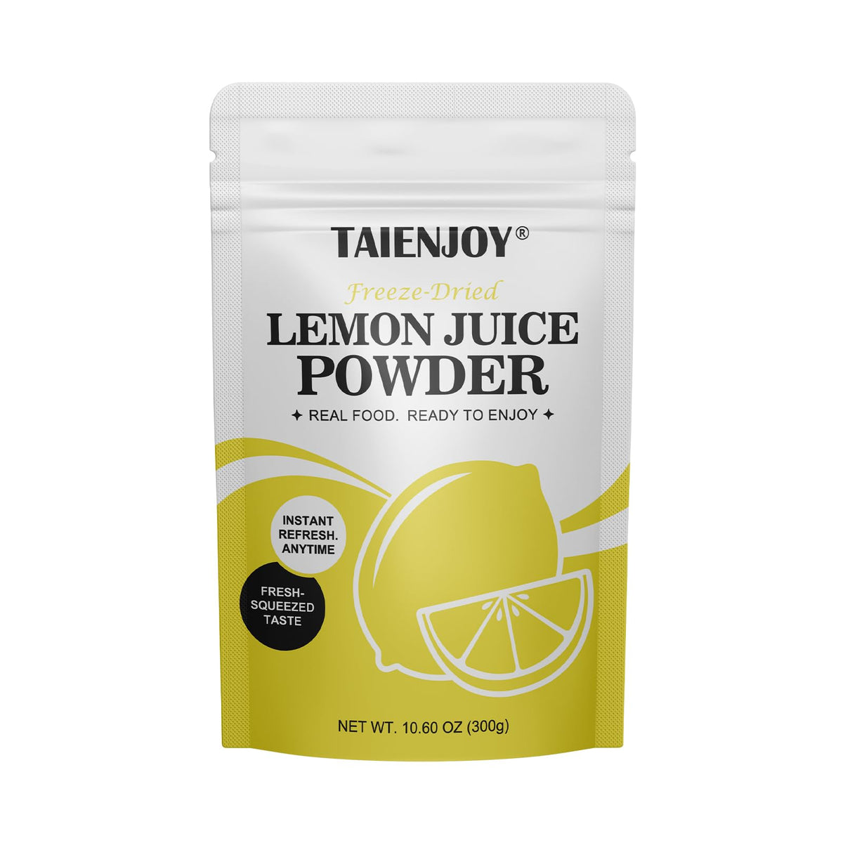 Taienjoy Freeze Dried Lemon Powder bottle shows pure citrus flavor ready for drinks