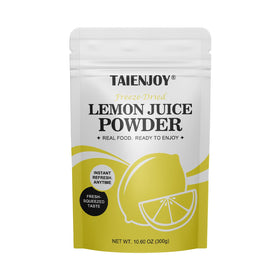 Taienjoy Freeze Dried Lemon Powder bottle shows pure citrus flavor ready for drinks