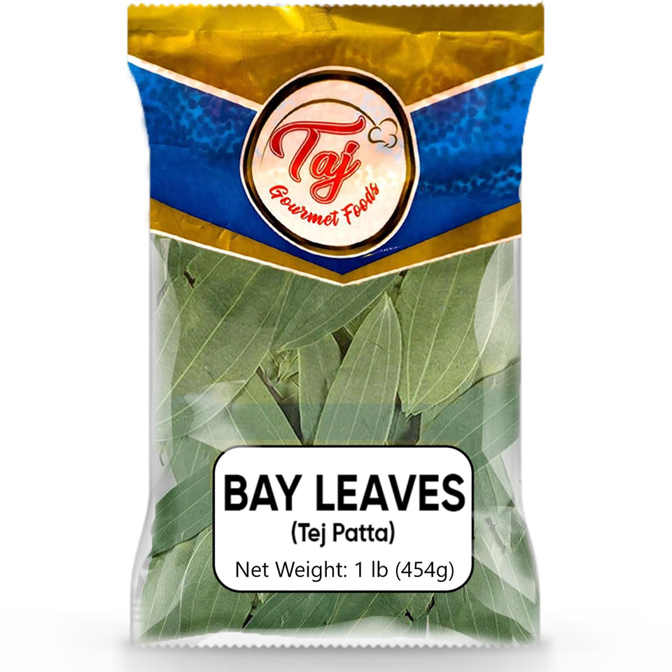 TAJ Gourmet Bay Leaves bulk pack, ideal for enriching soups and stews.