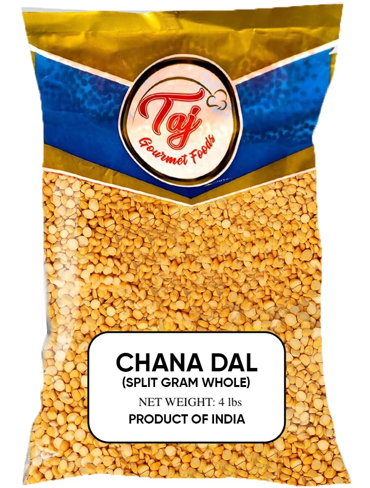 TAJ Gourmet Foods chana dal 4lb bulk pack close-up for cooking