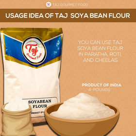 TAJ Gourmet Foods Soya Bean Flour baking setup ideal for plant-based recipes