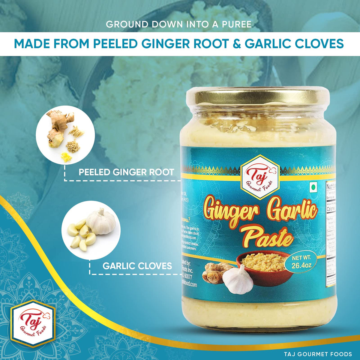 TAJ Gourmet Ginger Garlic Paste used as meat marinade for juicy results.