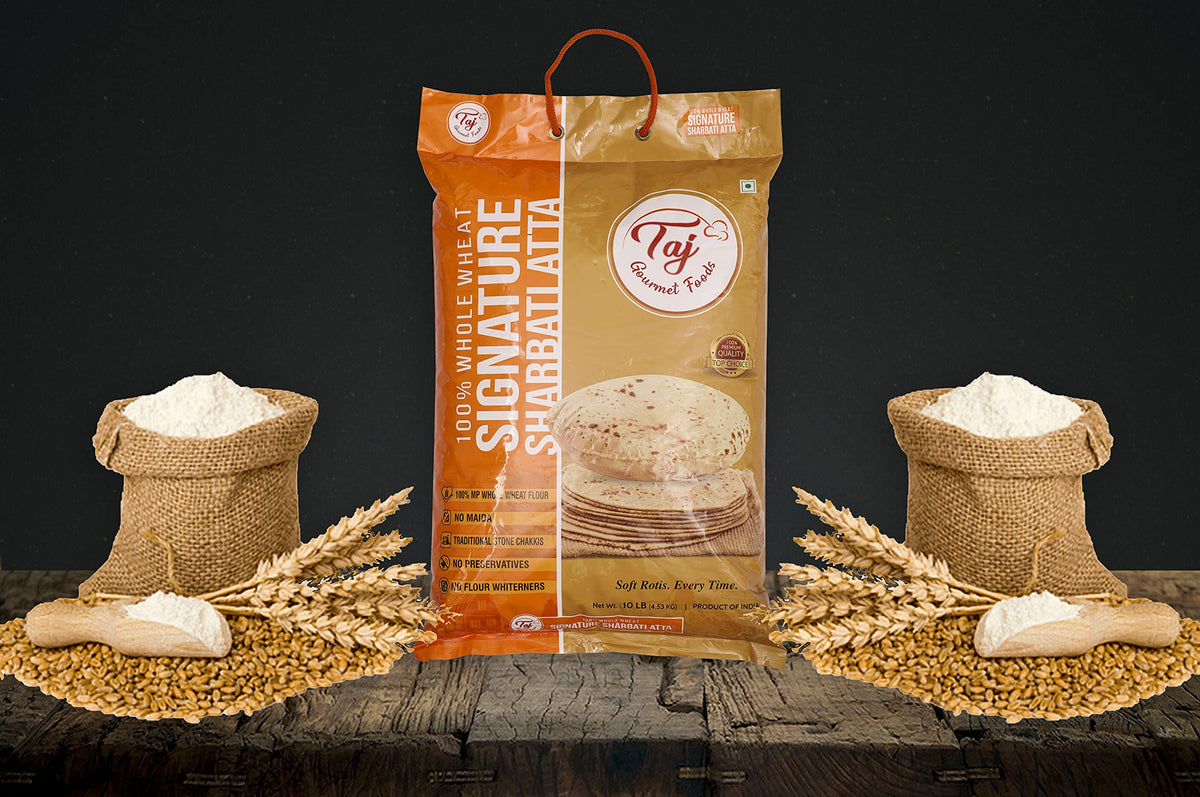 TAJ Sharbati Atta dough ready for rolling, delivering soft, pliable rotis.
