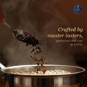 Brewing Taj Mahal Tea With Long Leaves yields a warm amber infusion.