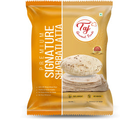 TAJ Signature Sharbati Atta bag 4lbs, premium whole wheat flour for soft rotis.