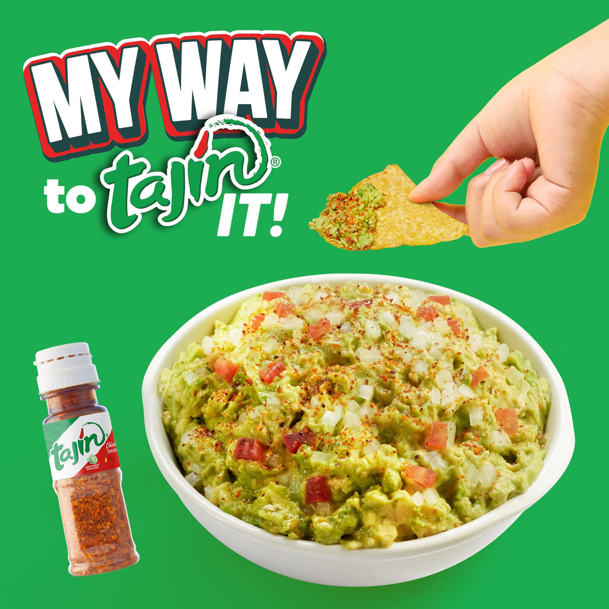 Tajin Clasico popcorn-seasoning on bowls for tasty crunch.