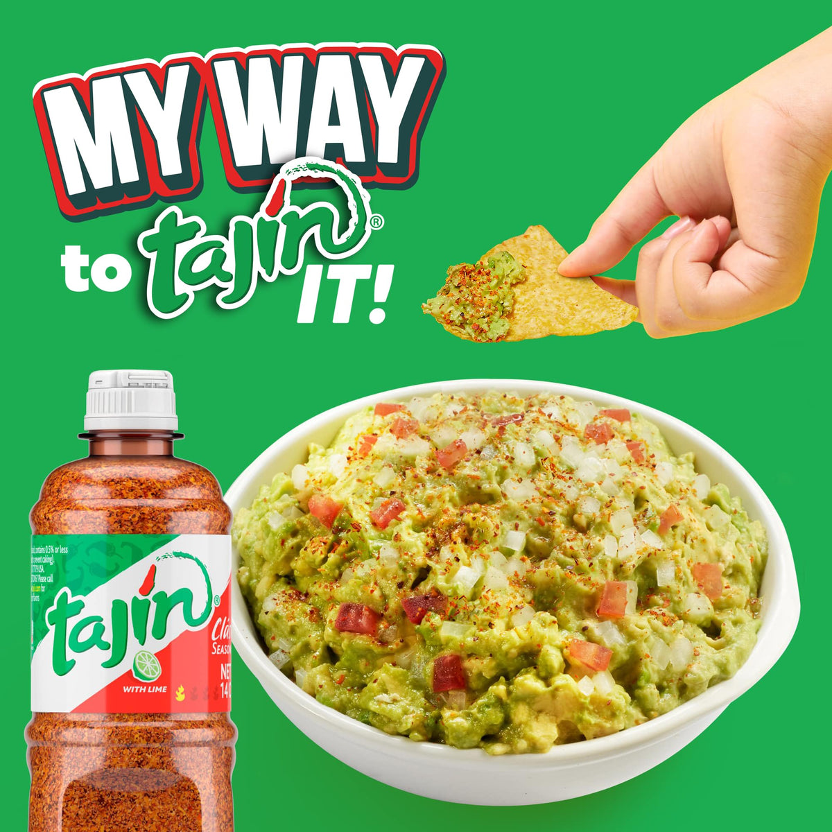 Convenient bag and bottle setup for home entertaining with Tajín Clásico.