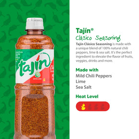 Tajín Clásico sprinkled on tacos for a tangy boost.