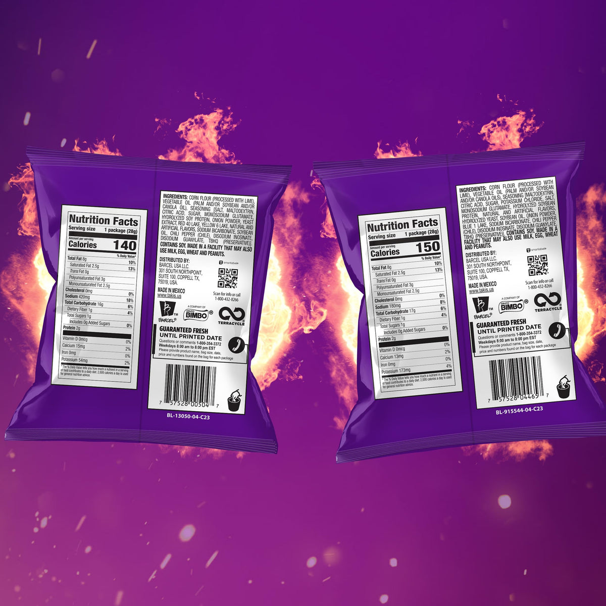 Individually wrapped bags keep freshness for tailgates and road trips.