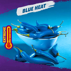 Takis Blue Heat 40pc multipack side view highlights compact, travel-ready snack option.