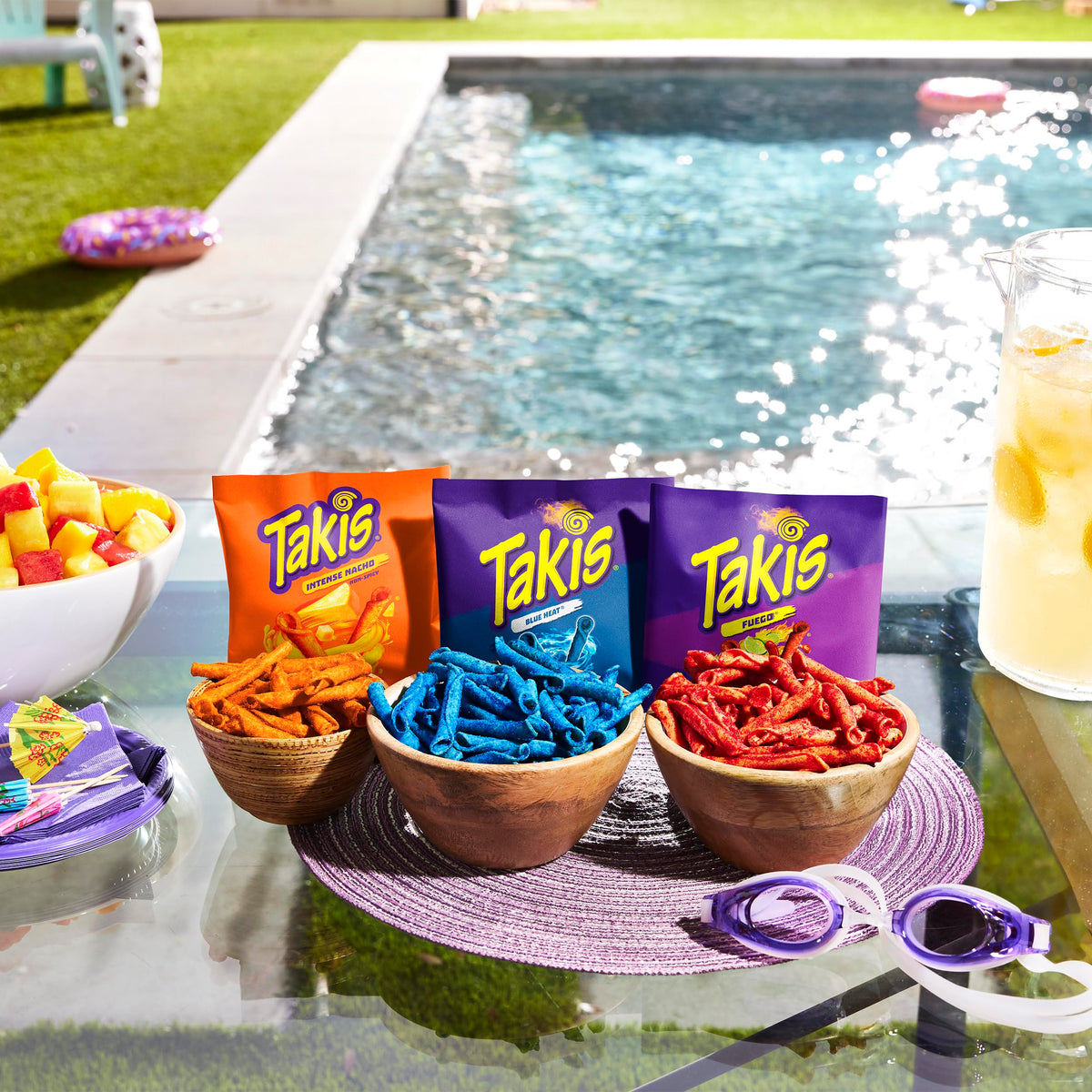 Takis Blue Heat bags close-up highlighting intense chili kick.