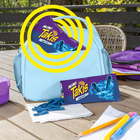 Takis Blue Heat Mini heat meter illustrates fiery flavor potential.