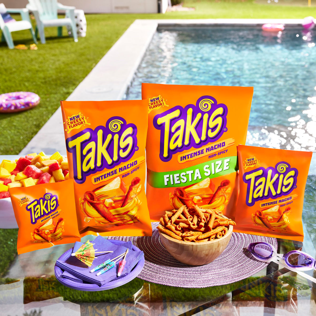 Takis cheddar cheese flavor close-up, crispy rolled tortillas ready to snack