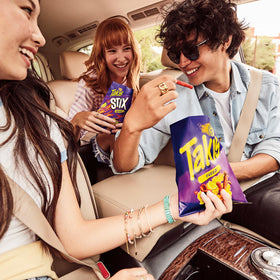 Takis Fuego extreme heat meter shown for adventurous snacking.