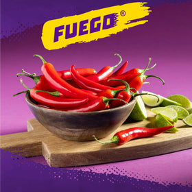 Takis Fuego Hot Nuts close-up, double-crunch texture boosts snacking satisfaction.