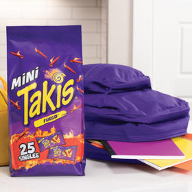Takis Fuego Mini portion pouches, ideal for sharing or gifting.