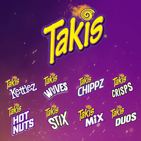 Takis Fuego tortilla chips closeup, intense flavor in every seasoned spiral bite.