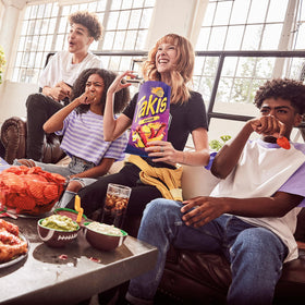 Takis multipack box with 14 bags provides convenient party or road trip fuel.