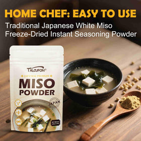 Talcufon freeze-dried miso powder close-up reveals fine texture and aroma.