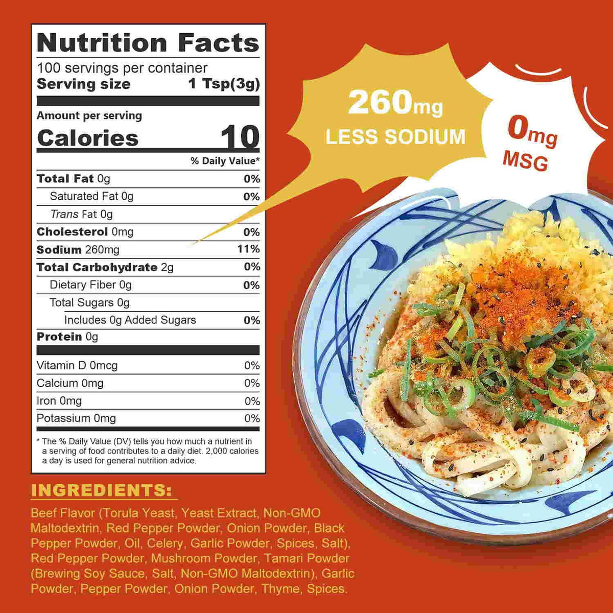 Talcufon gluten-free ramen seasoning pack suitable for vegan dishes