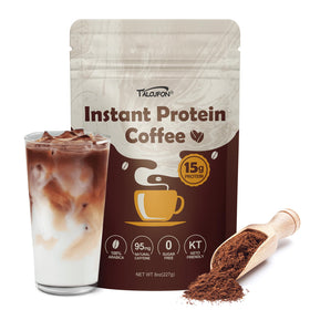 TALCUFON protein coffee packaging highlights premium blend for busy mornings.