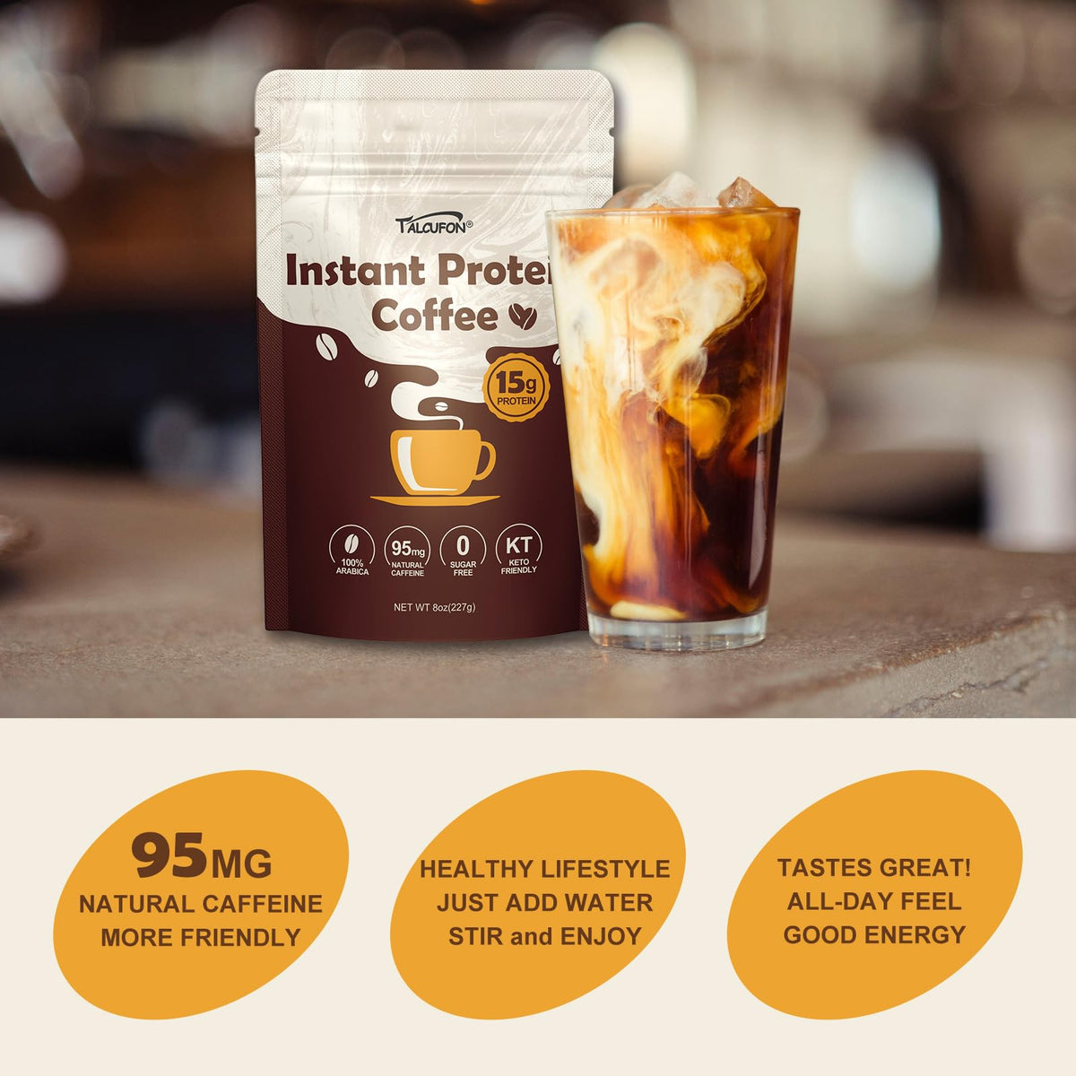 TALCUFON zero sugar label emphasizes clean ingredients for health-minded shoppers.