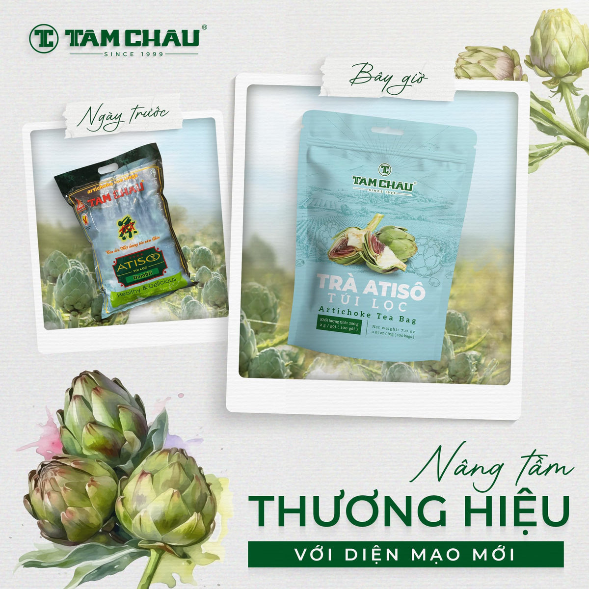 Tam Chau Artichoke Tea brew cup setup for comforting hot tea moments.