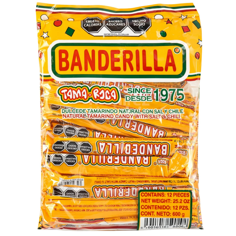 Tama-Roca Banderilla tamarindo 12-piece pack for convenient snacking anywhere.