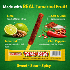 Tama-Roca packaging shot highlights authentic Mexican tamarindo experience.