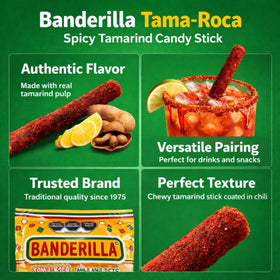 Tama-Roca tamarindo candy served on a snack plate for gatherings.