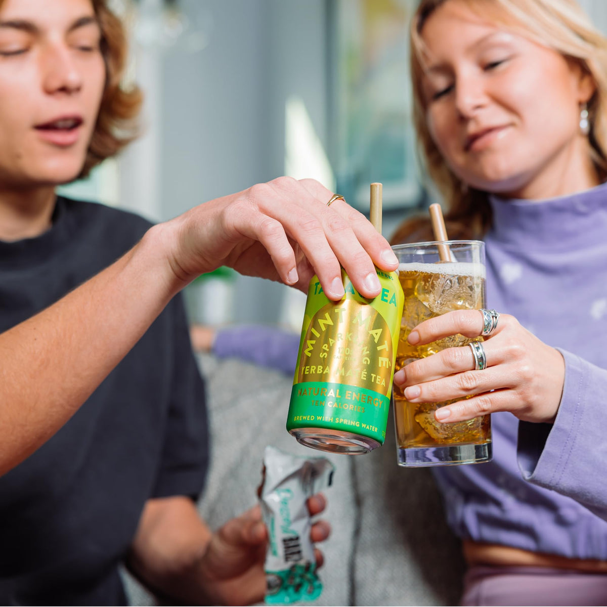 Tama Tea Rosé sparkling yerba mate can with bright aroma