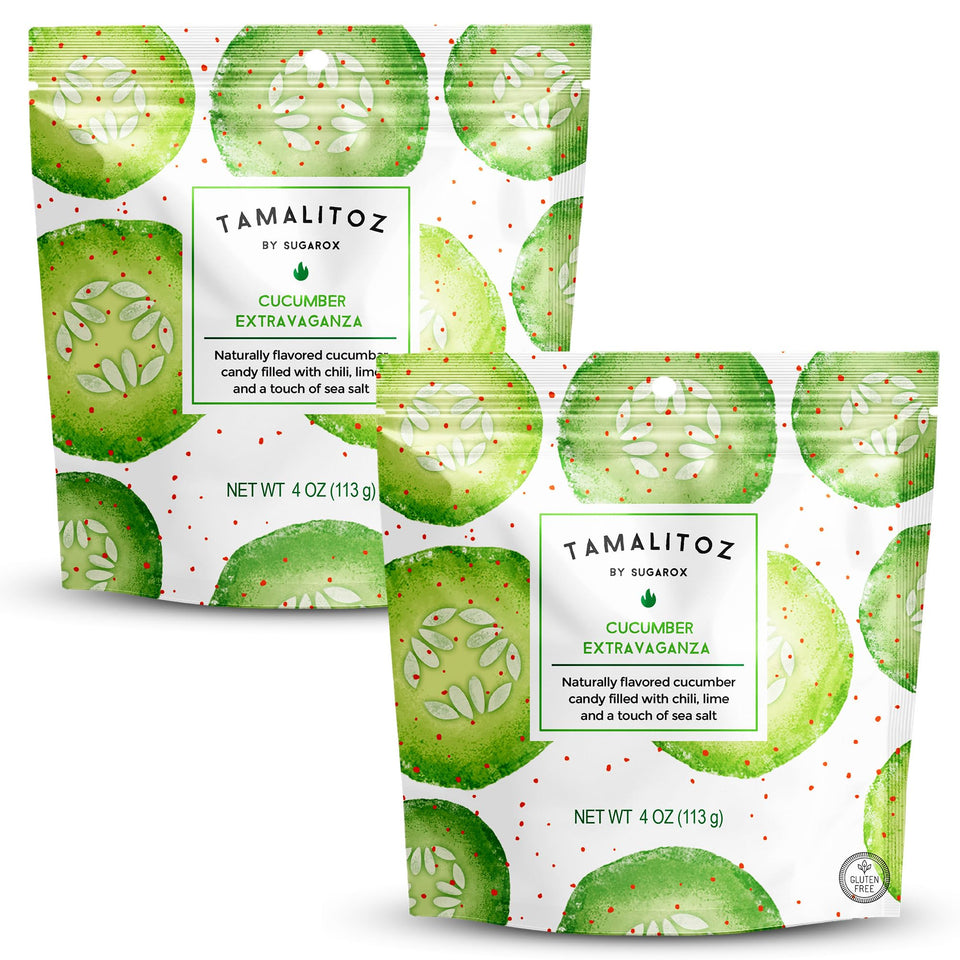 Tamalitoz Cucumber Extravaganza bag front – bold packaging and crisp cucumber flavor.