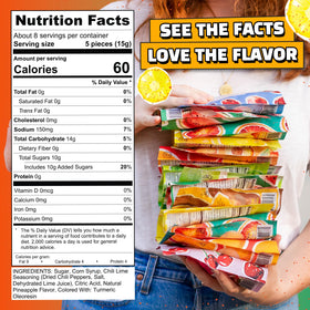 Tamalitoz Pineapple Galore cross-section reveals a spicy lime-salt core for bold snacking.
