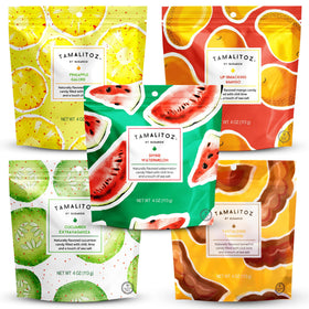 Tamalitoz Spicy Candy Mango pack – bold chile-lime center enhances snacking.