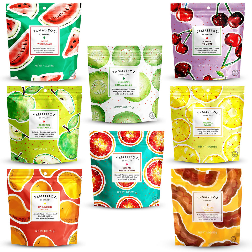 Tamalitoz Mango candy with chile-lime center for bold, spicy-sweet snacking.
