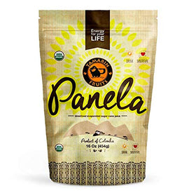 Tamarin Fruits Panela bags front view, two-pack ready to sweeten coffee and desserts.