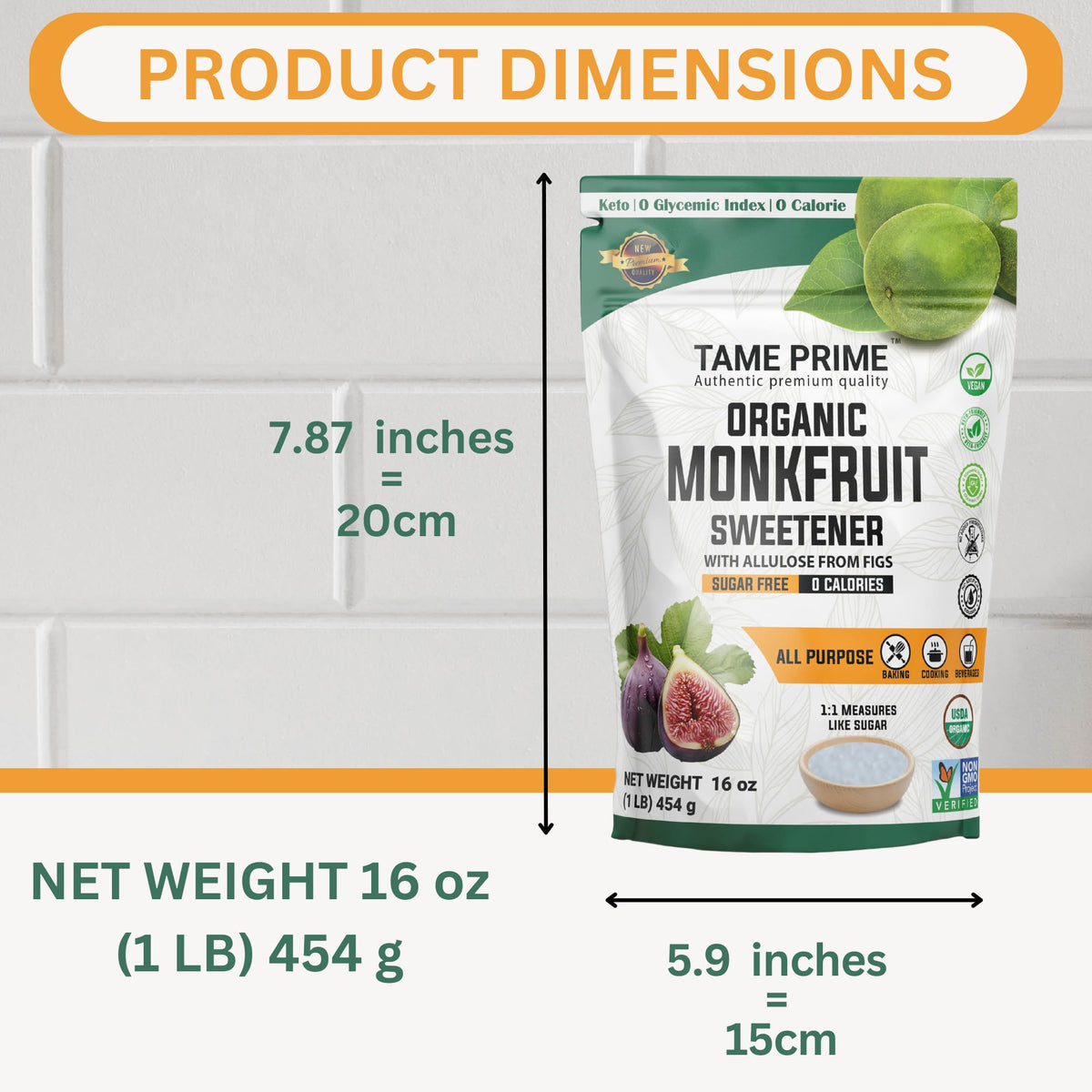 Tame Prime 1lb packaging on kitchen counter ready for recipes.