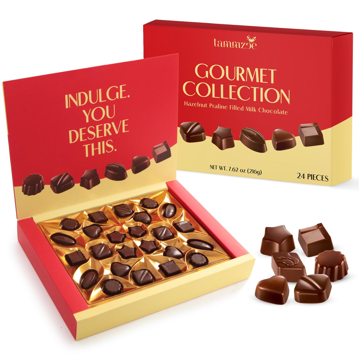 TAMMZEE Mothers Day gift box with 24 chocolates ready for sharing.
