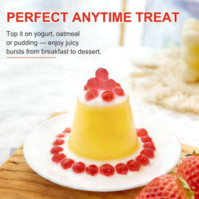 T&Tea Pearls in yogurt offer colorful, fruity topping options