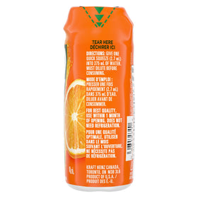 Tang Orange ingredients visual emphasizes zero-calorie flavor profile.